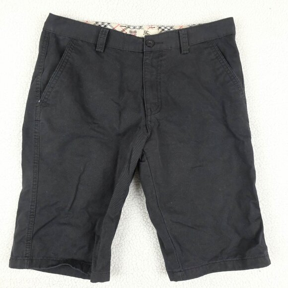 Burberry Brit Shorts Womens 31 Black Chino Lightweight Casual Bermuda High Waist - Picture 1 of 11